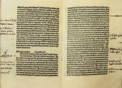 picture of notes written by Christopher Columbus in The Travels of Marco Polo