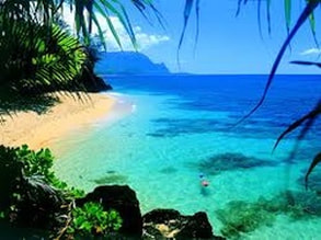 pretty beach with turquoise water