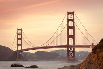 photo of Golden Gate Bridge at sunset
